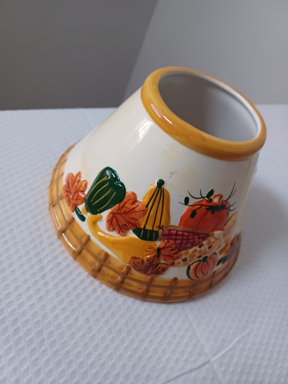 Yankee  Candle Vintage  Ceramic Harvest Shade Topper - Orange, Green, Yellow